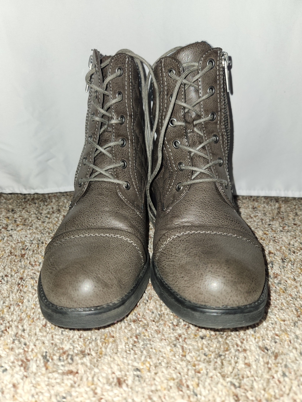 Women's Brown Lace-Up Combat Boots #weathered #matte #retro #distressed #rugged